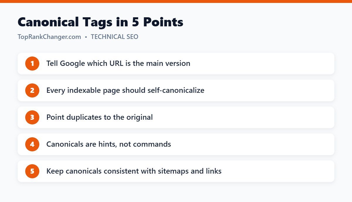 Canonical Tags in 5 Points