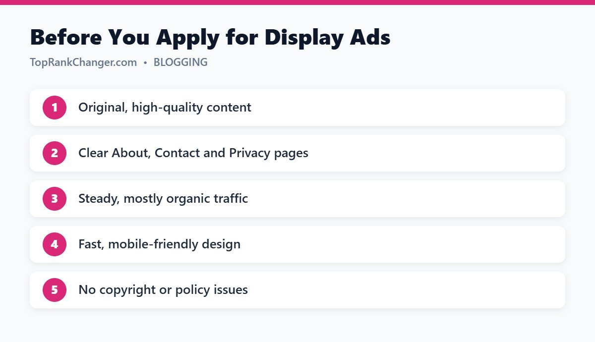 Before You Apply for Display Ads