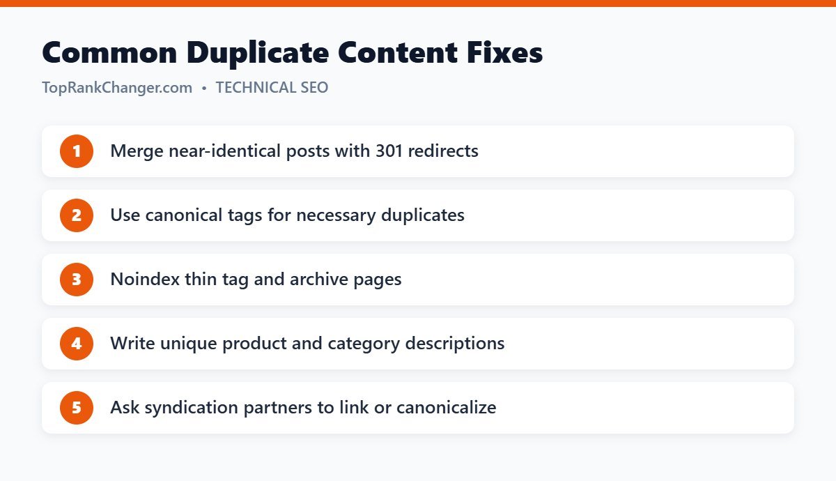 Common Duplicate Content Fixes