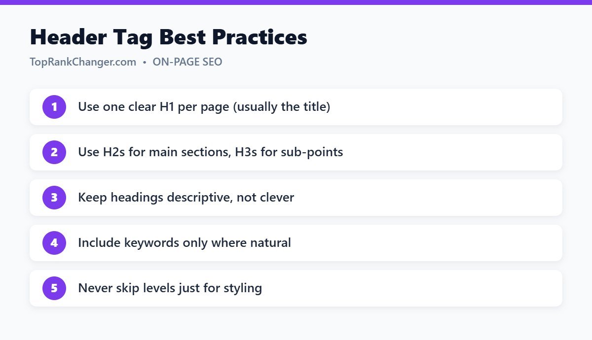 Header Tag Best Practices
