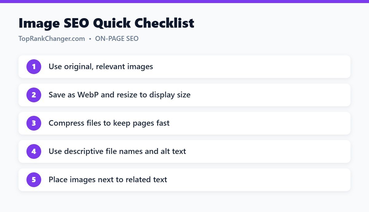 Image SEO Quick Checklist